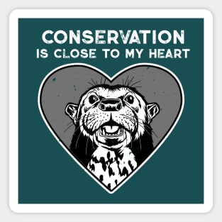 Otter Conservation Heart Magnet